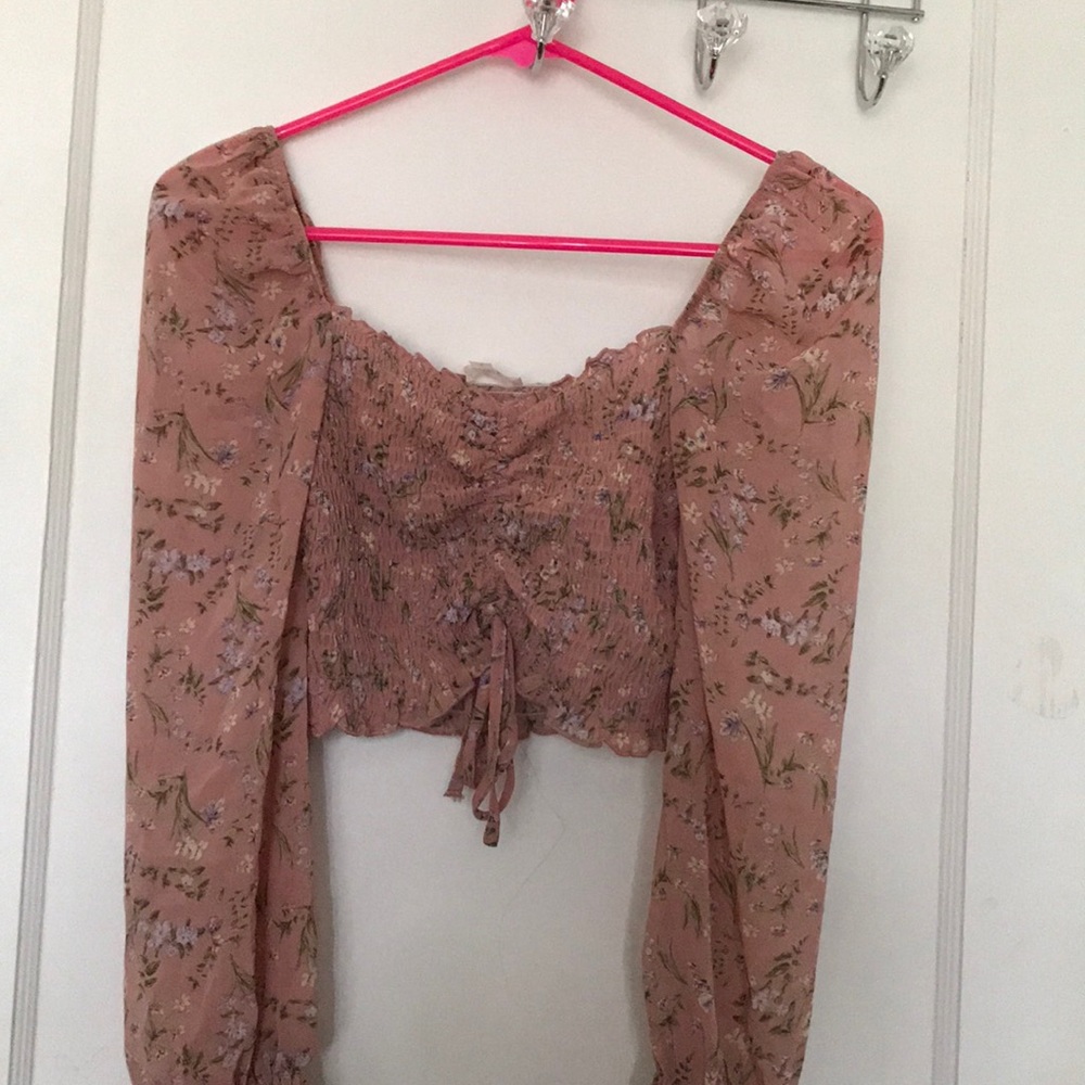 ruched self tie crop top